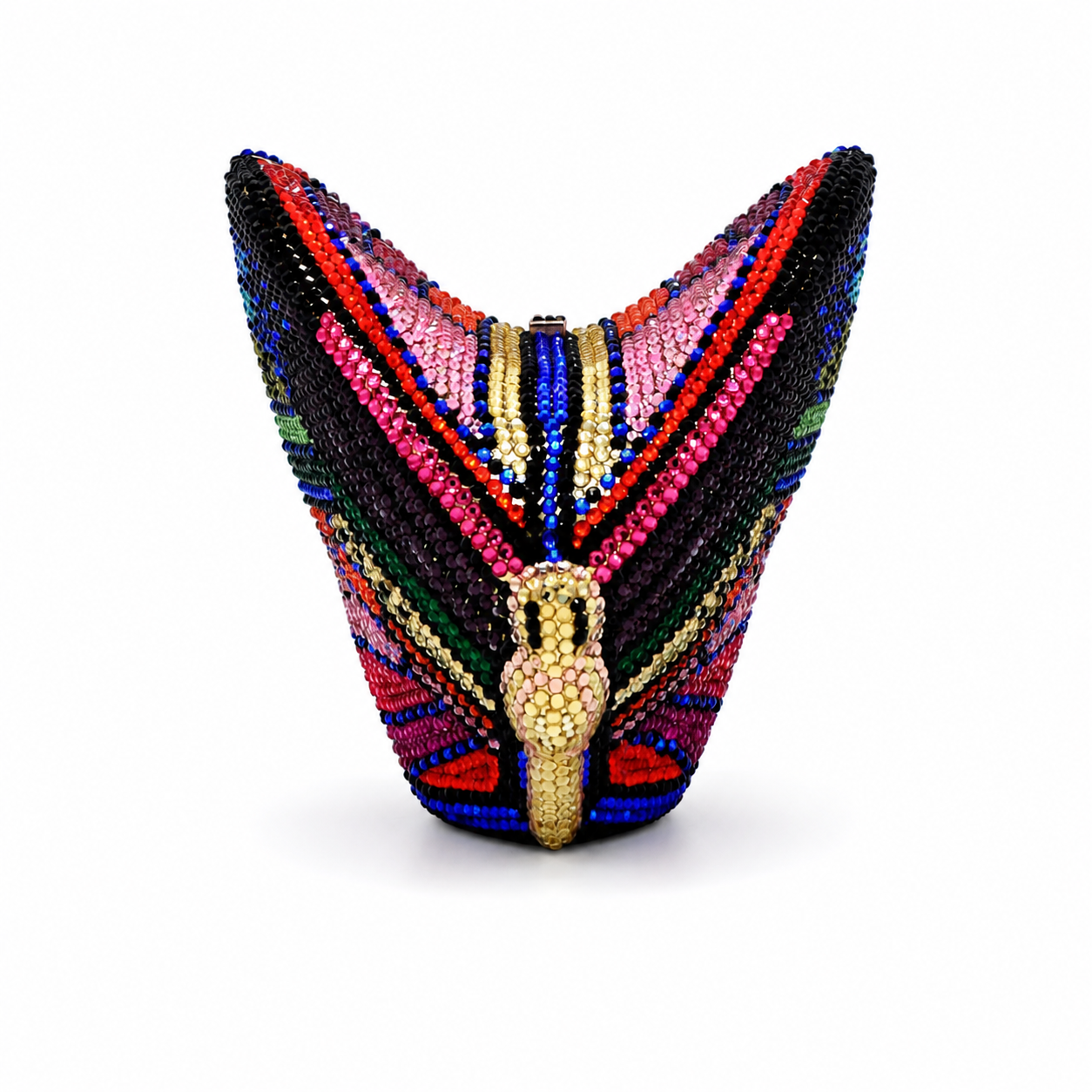 L’APOGÉE Prisma Wings butterfly-shaped rhinestone evening bag designed for parties, weddings, fashion events, and bold statement occasion styling.