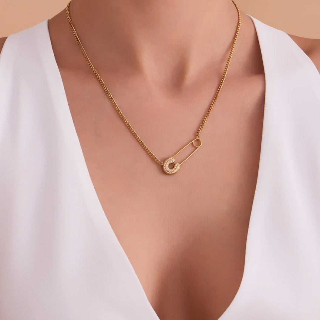 Pave Pin Necklace