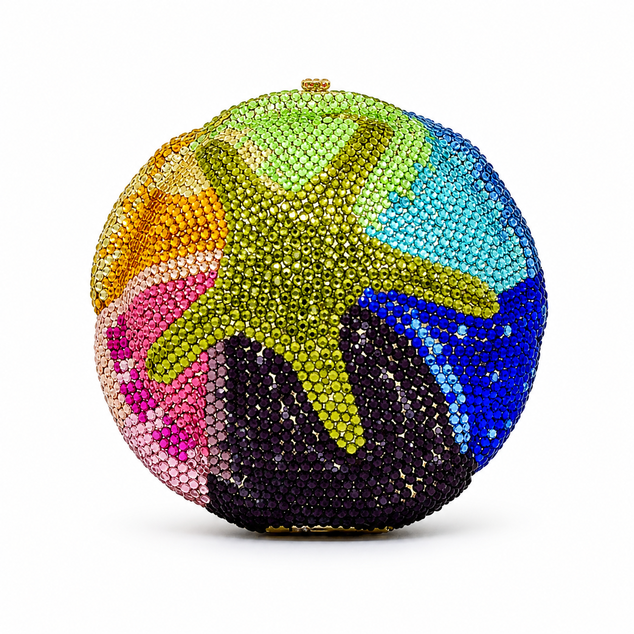 L’APOGÉE Romance rose-shaped rhinestone evening bag in multicolor designed for weddings, romantic occasions, formal events, and statement evening styling.