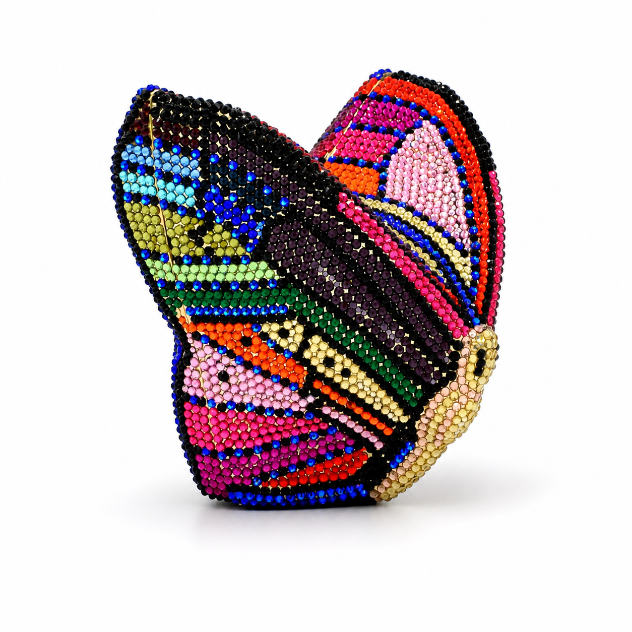 L’APOGÉE Prisma Wings butterfly-shaped rhinestone evening bag designed for parties, weddings, fashion events, and bold statement occasion styling.