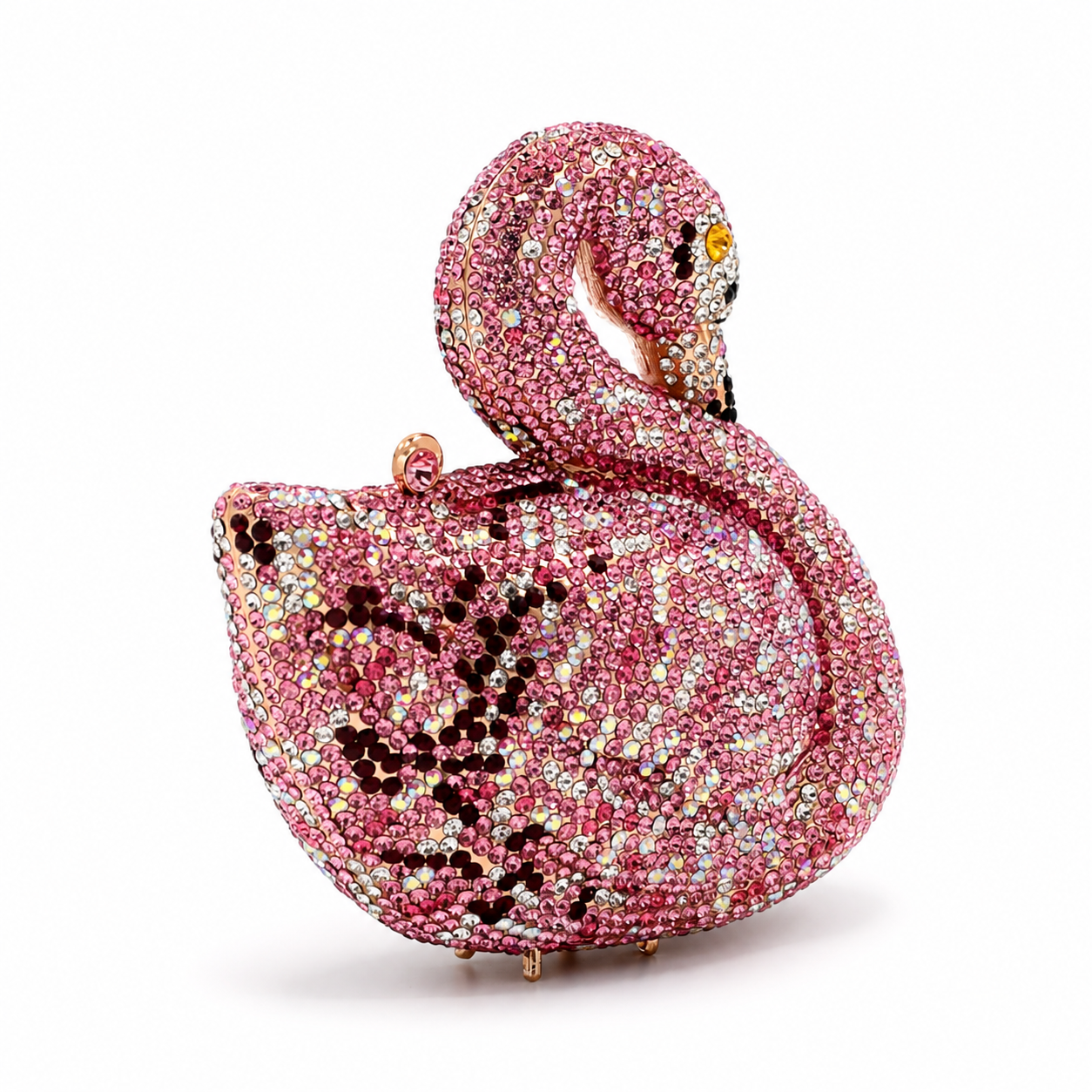 L’APOGÉE Grace swan-shaped rhinestone evening bag designed for weddings, formal events, luxury dinners, and glamorous statement occasion styling.
